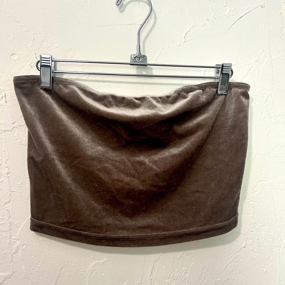 Top Shop Suede Velvet Tube Top